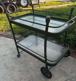 Cast Aluminum Two Tier Bar Server Cart