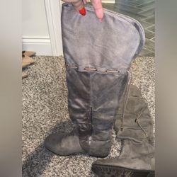 ALDO Suede Gray Over The Knee Boots 