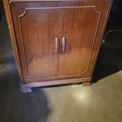 Wood Record Cabinet 