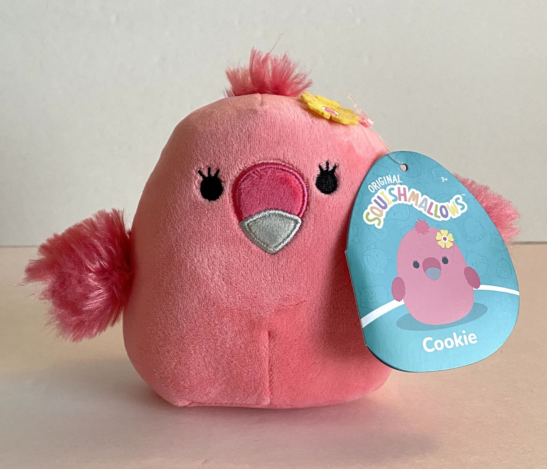 Squishmallow 5” Cookie Pink Flamingo 2022 New With Tags Fuzzy Wings Tuft Flower