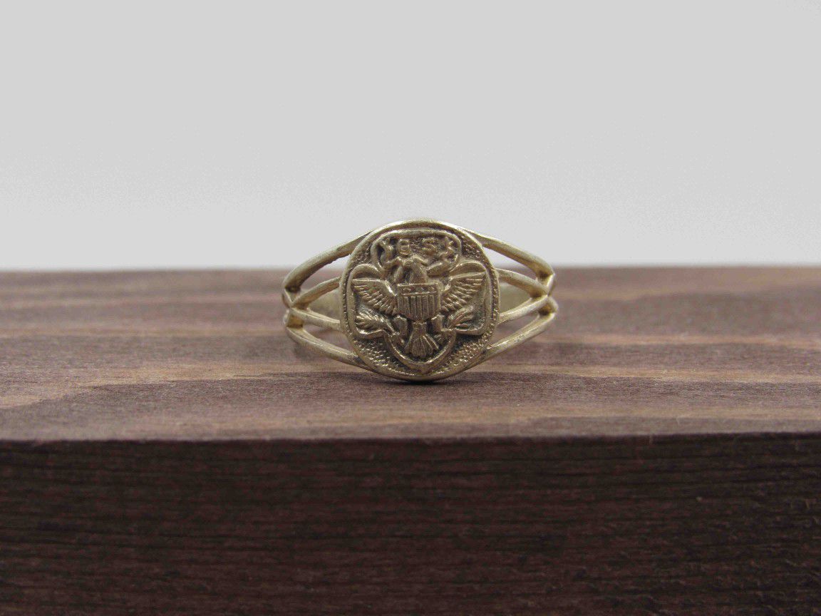Size 6.5 Sterling Silver Rustic Bird Symbol Band Ring Vintage Statement Engagement Wedding Promise Anniversary Bridal Cocktail Friendship