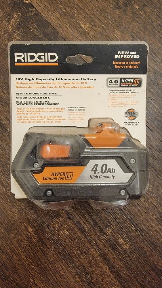 18v Ridgid Battery