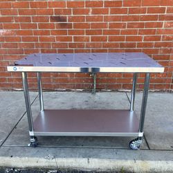 Stainless Steel Work Table w/ Galvanized Steel Undershelf 24” x 48” NSF approved