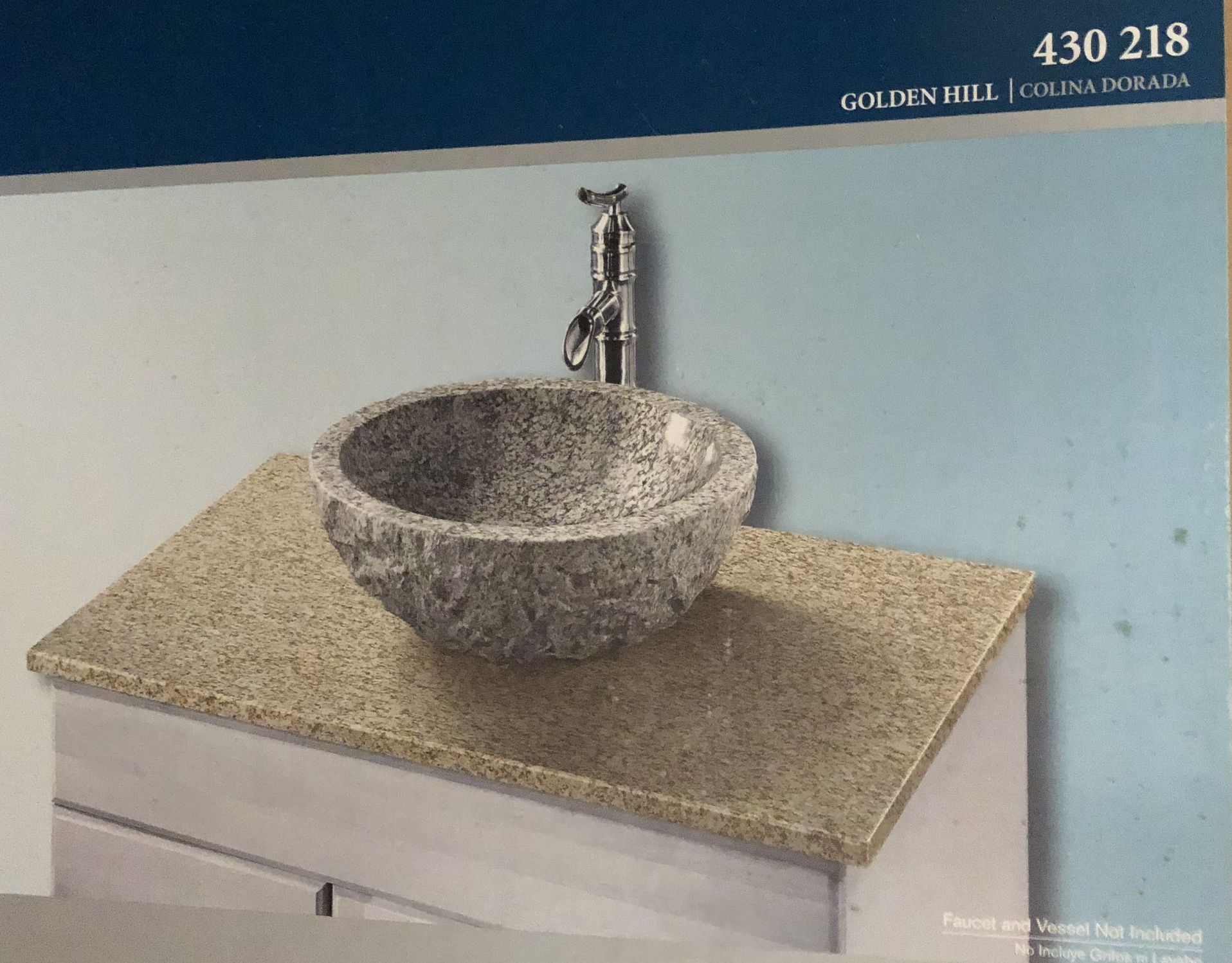 Pegasus Granity Vanity Top for Vessels Golden Hill 37