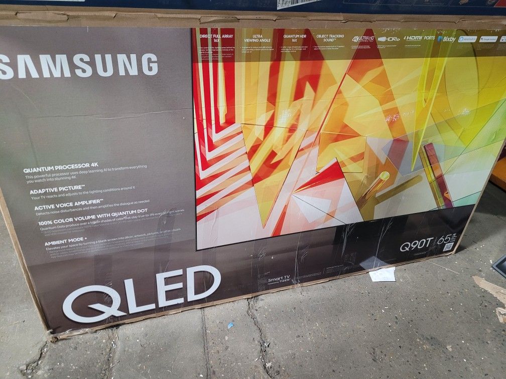 65" 4k Qn65q90t Samsung Smart Apps Led Tv