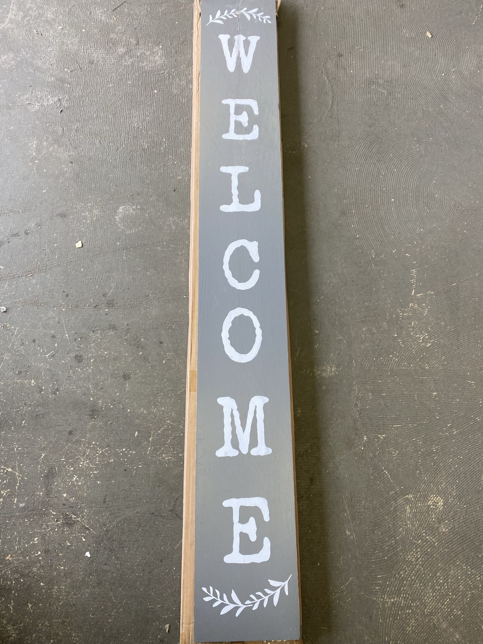 Tall outdoor welcome sign for front door