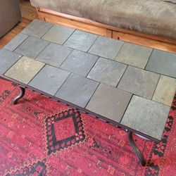 Slate/stone and Metal Coffee Table