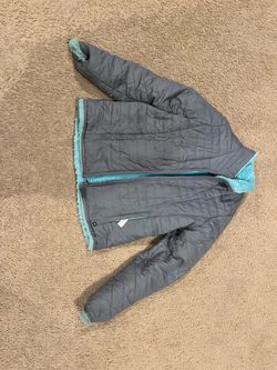 Athleta Girl reversible gray and teal puffer jacket in XL