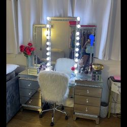 Glass Mirrored Vanity