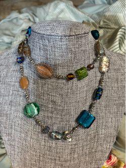 Stunning multi colored, design Murano glass necklace