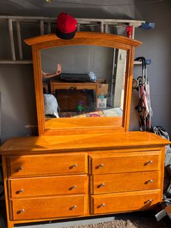 Dresser light brown  64”W  33”H  18”D