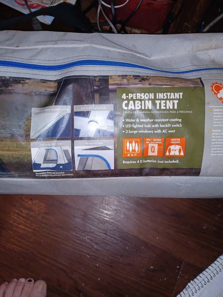 Brand New Instant Setup And Takedown 4 Person Cabin Tent