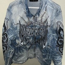 Custom Jean Zip Up Jacket
