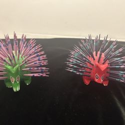 Alebrijes Porcupine Folk Art Oaxaca Set Of 2