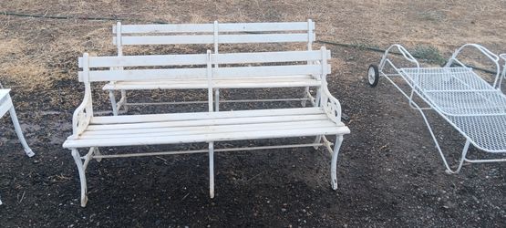 Cast iron yard benches