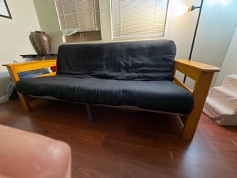 Couch Futon Guest Bed Foldable Real Wood