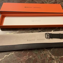 apple watch hermes band 40/41mm noir swift leather attelage double tour