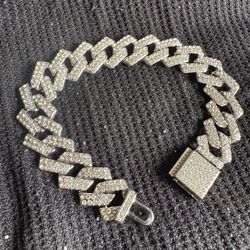 Moissanite Cuban Link Men’s Bracelet 