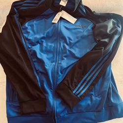 ADIDAS BLUE BLACK WARM UP TRACK JACKET MEN’S Size XXL New With Tags