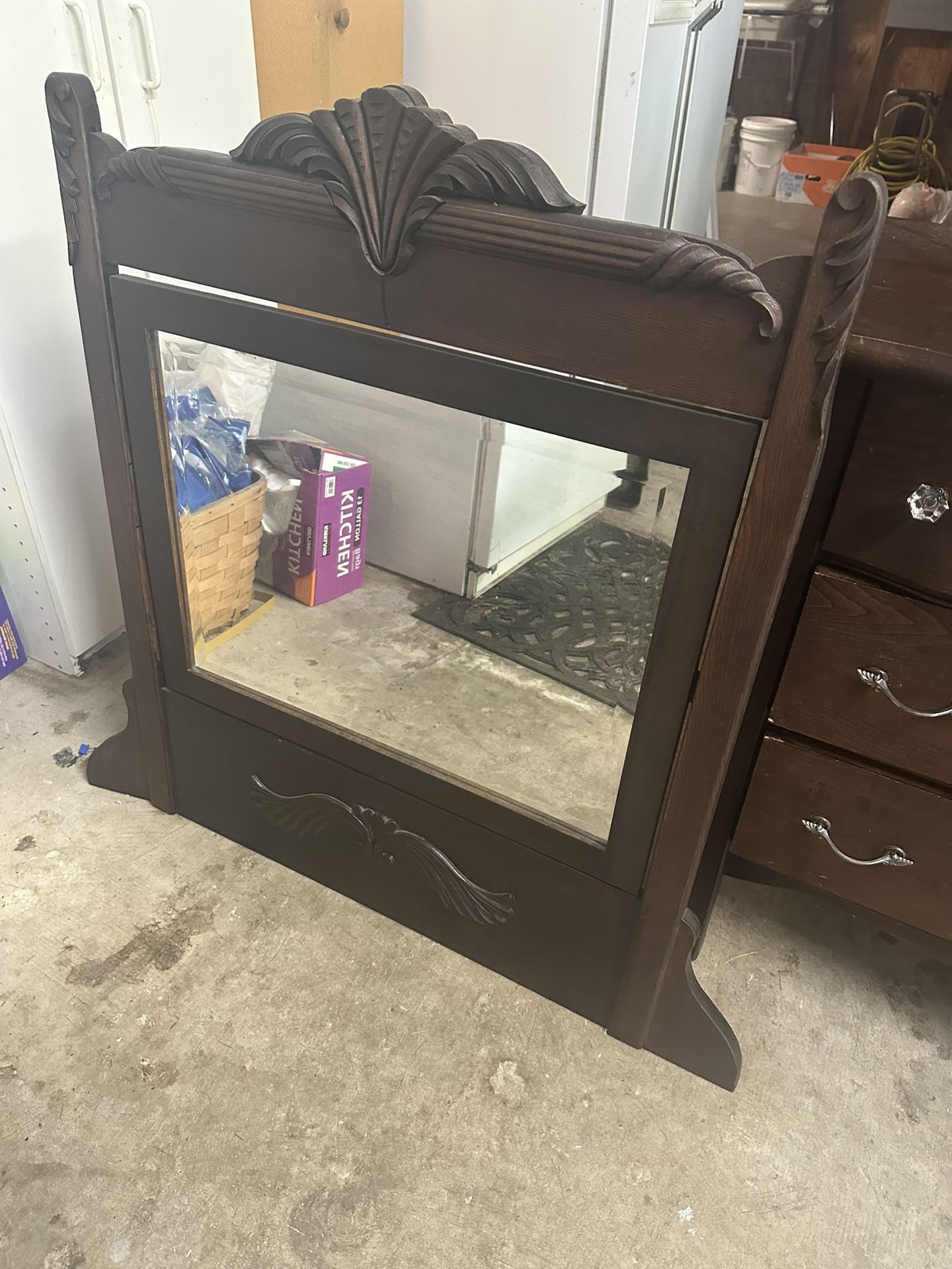 Antique Dresser With Mirror 