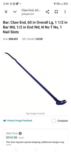 Bar claw end / Rail tie nail Tool