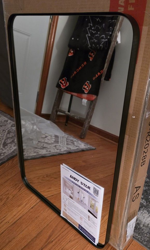 BRAND NEW Andy Star 20X28 Black Frame Wall Mirror