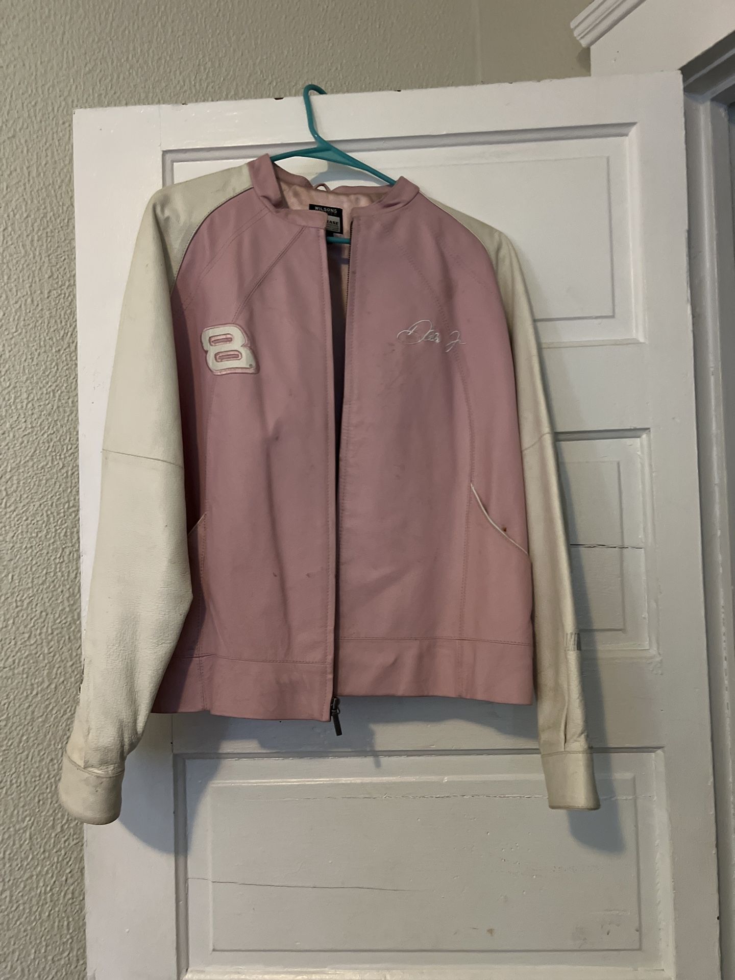 Dale Earnhardt Jr Pink Leather Jacket