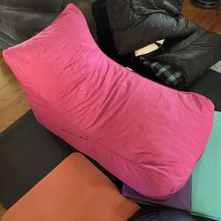 Pink New Loungie Resty Fuchsia Bean Bag Lounge Chair Nylon Foam Sleeper