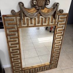 Beveled Wall Mirror Greek Key Design
