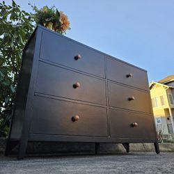 MARVELOUS Modern Black Dresser 6 Drawers 