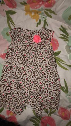 Cheetah baby girl romper 0-3 months