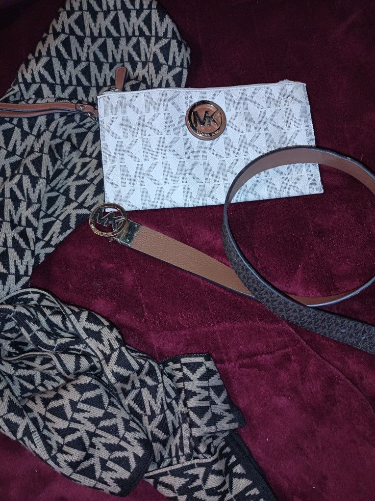 MK Clutch, Scarf, And A Mk Belt With Adjustable Sides  For Matching  Your outfits. 