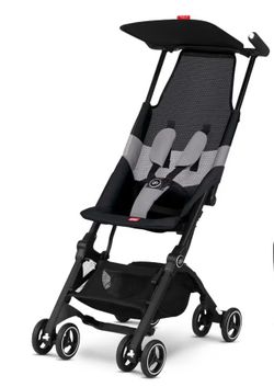 gb Pockit+ All-Terrain, Ultra Compact Lightweight Travel Stroller with Canopy and Reclining Seat in Black