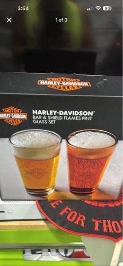 Harley Davidson bar and shield two glass collector set brand new inbox
