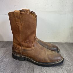 Ariat Men's Sierra Cowboy Work Boots Tan Brown Leather 10004986 Size 14 D