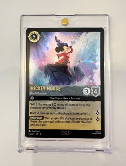 D23 Expo Disney Lorcana MICKEY MOUSE PLAYFUL SORCERER PROMO CARD