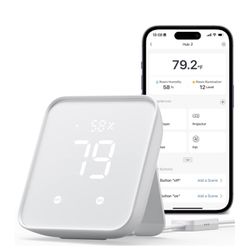 SwitchBot Hub 2 (2nd Gen), work as a WiFi Thermometer Hygrometer, IR Remote Control, Smart Remote and Light Sensor, Link SwitchBot to Wi-Fi (Support 2