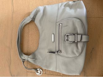 Michael Kors Gray Pebbled Leather Hobo Shoulder Bag