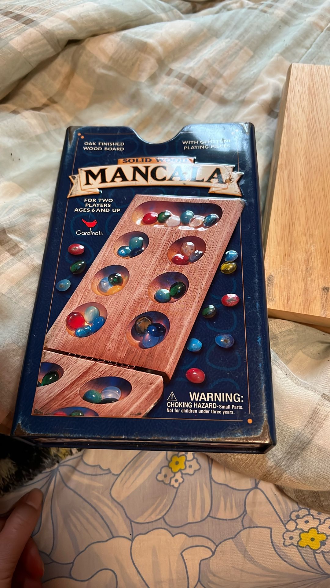 Mandala Solid Wood With Gemstone Playing Pieces In Tin Cover