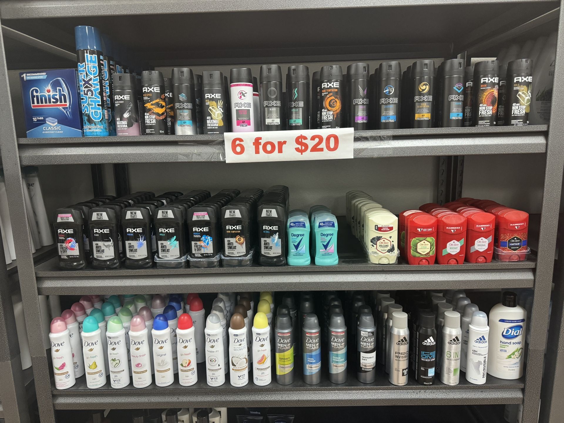 Dove, degree, old spice and axe deodorant spray or stick for men and women