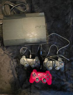 PS3 slim with controllers