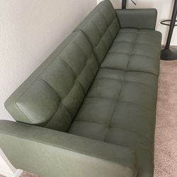 Green Vinyl Futon Sofa