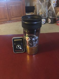 Pittsburgh Steelers cup and lighter