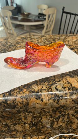 Fenton Slipper Shoe /Carnival Glass