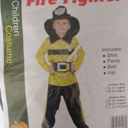 Fire Fighter Costume. Children's Size 5-7