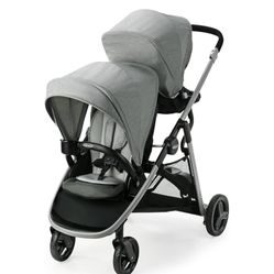 Graco Ready2Grow LX 2.0 Double Stroller Features Bench Seat and Standing Platform Options, Clark