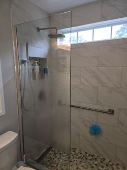 Walk-in Shower Glass Panel - Frameless 30x76 Tempered 3/8" Glass