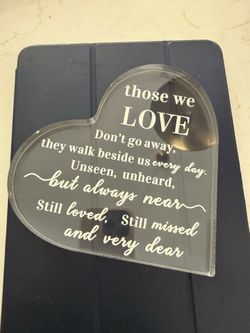 Bereavement Gift Acrylic Heart