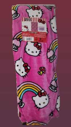 Hello Kitty Pink Fleece Throw Blanket