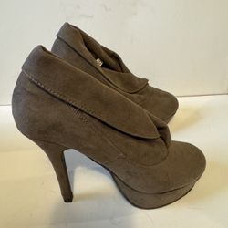 MOSSIMO SUPPLY ANKLE VELVET TAN COLOR BOOTIES SIDE 7.5